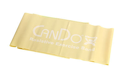CanDo Latex Free Exercise Band - box of 30, 5' length - Red - light
