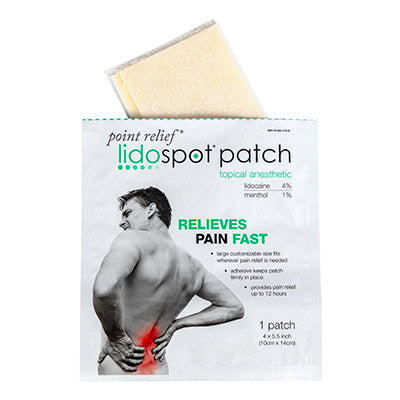 Point Relief LidoSpot pain relieving patch, universal size (4" x 6"), 20/pack