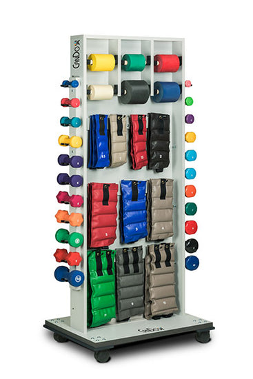 CanDo Mobile Weight Rack with Accessories (Cuff Weights and Dumbbells)