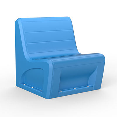 Sentinel Armless Chair-Floor Mount, Gangable, Blue Grey