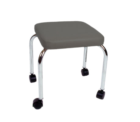 Stationary stool, no back, square top, 18" H, specify upholstery color