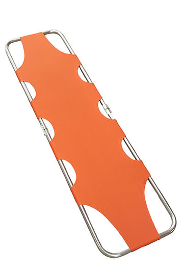 Four Fold Stretcher, Aluminum, Orange with Handles & Bag