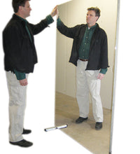 Glassless Mirror, Floor Stand and Corkboard Back Panel, 48" W x 72" H