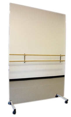 Glassless Mirror, Rolling Stand and Corkboard Back Panel, 72" W x 84" H