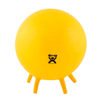 CanDo Inflatable Exercise Ball - with Stability Feet - Orange - 22" (55 cm)