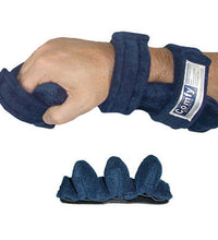 Comfy Splints, Standard Terry Cloth Hand Orthosis with Finger Separator, Adult, Navy Blue