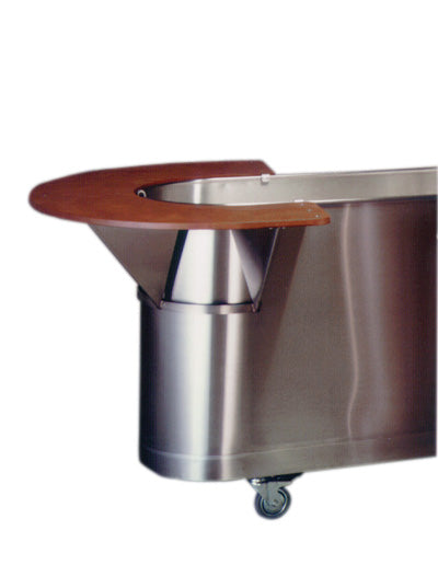 Adjustable headrest for stainless steel whirlpool