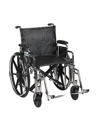 Sentra EC Heavy Duty Extra Wide Wheelchair, Detachable Full Arms, Elevating Leg Rests, 26" Seat