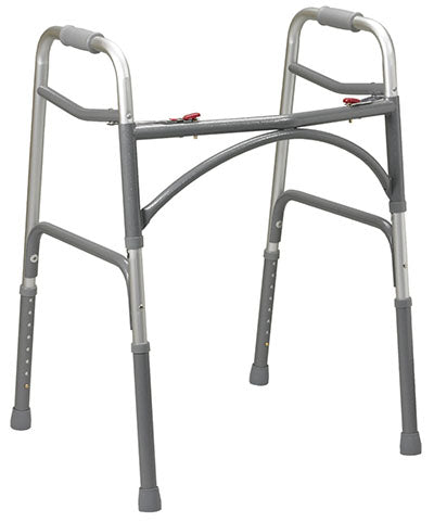 Folding 2-button walker, oversize bariatric, no wheels, 1 each