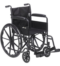 Drive, Blue Streak Wheelchair with Flip Back Desk Arms, Elevating Leg Rests, 16" Seat