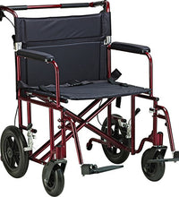 Drive, Bariatric Heavy Duty Transport Wheelchair with Swing Away Footrest, 22" Seat, Blue