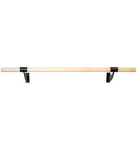 Single Bar Wall Mount Ballet Barre System, Wood, 8'