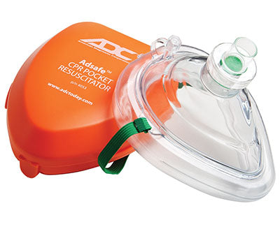 ADC Adsafe CPR Pocket Resuscitator, Adult, Orange, w/ Case