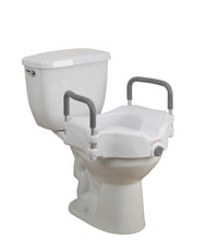 Elevated Raised Toilet Seat with Removable Padded Arms, Standard Seat
