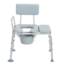 Padded Seat Transfer Bench with Commode Opening