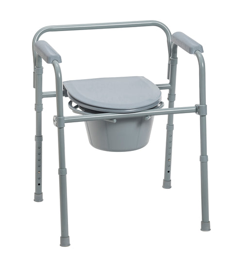 Steel Folding Deep Seat Bedside Commode