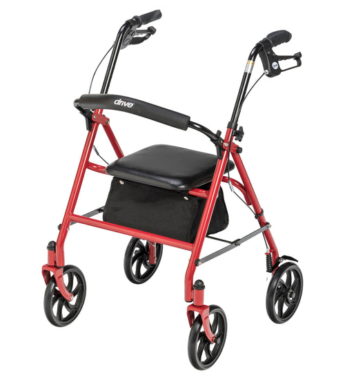 Four Wheel Rollator Rolling Walker with Fold Up Removable Back Support