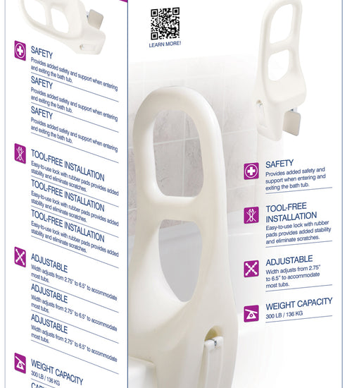 Bath Shower Tub Grab Rail