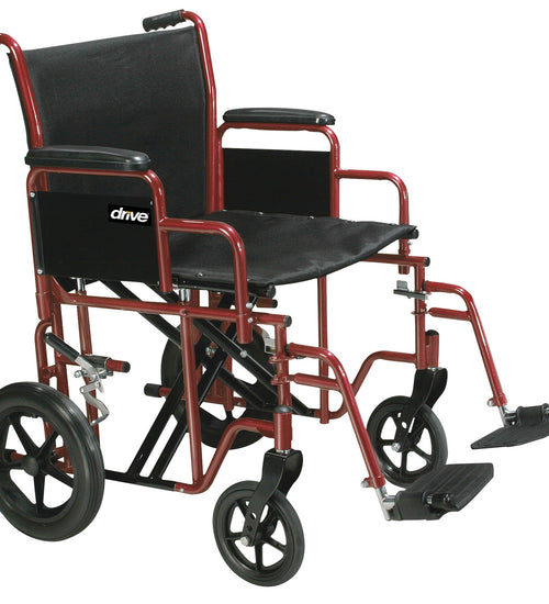 Bariatric Heavy Duty Transport Wheelchair with Swing Away Footrest
