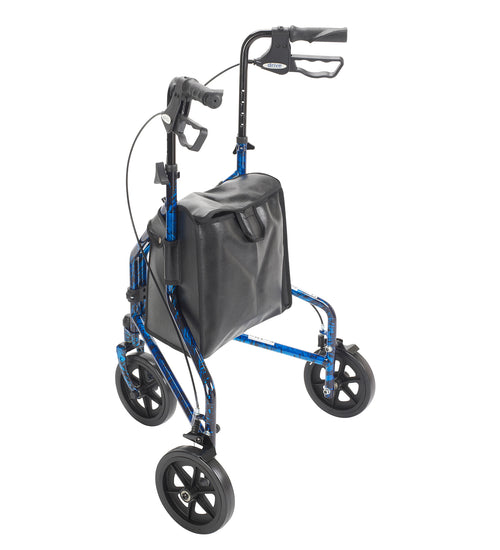 3 Wheel Rollator Rolling Walker with Basket Tray and Pouch
