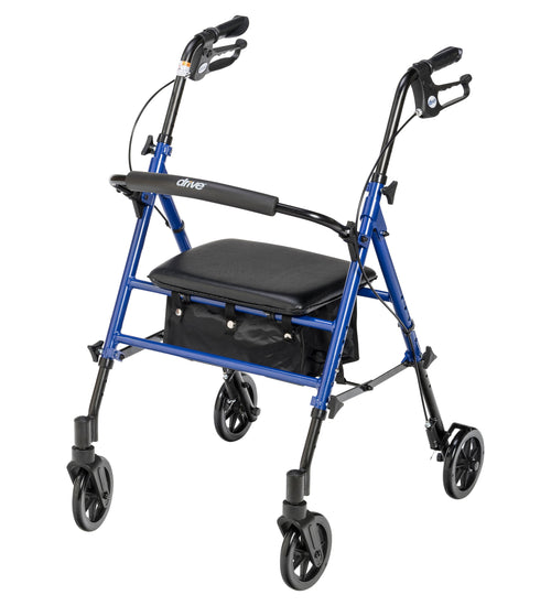 Adjustable Height Rollator Rolling Walker with 6" Wheels