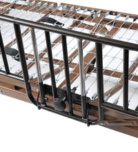 No Gap Half Length Side Bed Rails with Brown Vein Finish