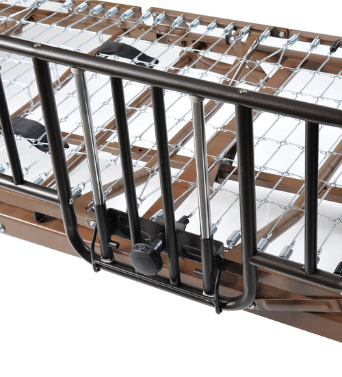 No Gap Half Length Side Bed Rails with Brown Vein Finish