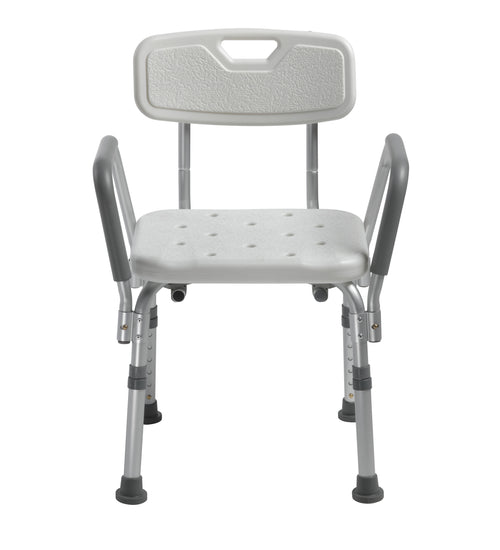 Knock Down Bath Bench with Back and Padded Arms