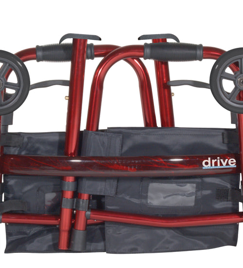 Portable Folding Travel Walker with 5" Wheels and Fold up Legs