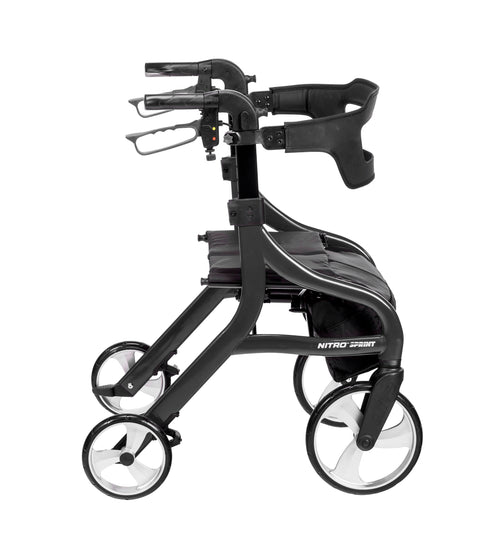 Nitro Sprint Rollator Rolling Walker, Hemi Height