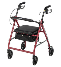 Rollator Rolling Walker with 6" Wheels, Fold Up Removable Back Support and Padded Seat
