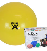 CanDo Inflatable Exercise Ball - Yellow - 18" (45 cm), Retail Box