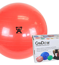 CanDo Inflatable Exercise Ball - Red - 30" (75 cm), Retail Box