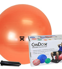 CanDo Inflatable Exercise Ball - Economy Set - Orange - 22" (55 cm) Ball, Pump, Retail Box