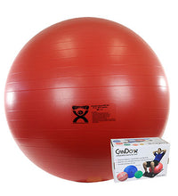 CanDo Inflatable Exercise Ball - ABS Extra Thick - Red - 30" (75 cm), Retail Box