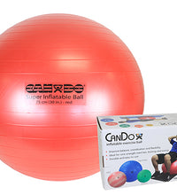 CanDo Inflatable Exercise Ball - Super Thick - Red - 30" (75 cm), Retail Box