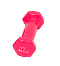 CanDo Vinyl Coated Dumbbell, Pink (1 lb), Pair