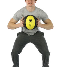 CanDo, Molded Dual Handle Medicine Ball, Yellow, 8.8 lb. (4 kg)