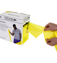 CanDo Low Powder Exercise Band - 100 yard Perf 100 rolls, 5-piece set (1 each: yellow, red, green, blue, black)