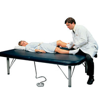 Tri W-G Mat Table, Motorized Hi-Lo (18.75"-29.75"H), Hour-Glass Top, 5'W x 7'L, 600 lb capacity