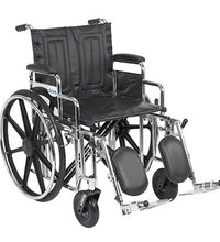 Sentra EC Heavy Duty Extra Wide Wheelchair, Detachable Full Arms, Elevating Leg Rests, 26" Seat