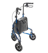 3-wheel Rollator with loop brake, blue, 1 each