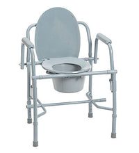 Commode with drop arms, deluxe steel, 19-23" height, 1 each