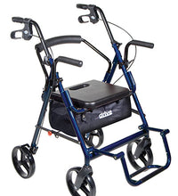 Drive, Duet Dual Function Transport Wheelchair Rollator Rolling Walker, Black