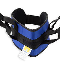 Padded transfer belt, side release buckle, small (24" to 30"), blue