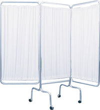 King size 4-Panel Privacy Screen - White 6 mil vinyl, 113" W x 68" H extended, 31" W x 68" H x3.25" D folded