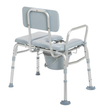 Padded Seat Transfer Bench with Commode Opening