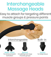 Massage Cane with Interchangeable Heads