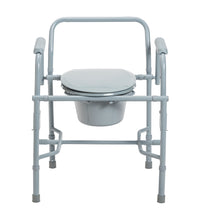 Steel Drop Arm Bedside Commode with Padded Arms