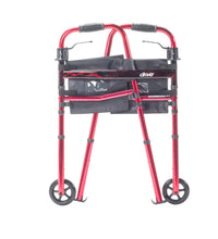 Portable Folding Travel Walker with 5" Wheels and Fold up Legs